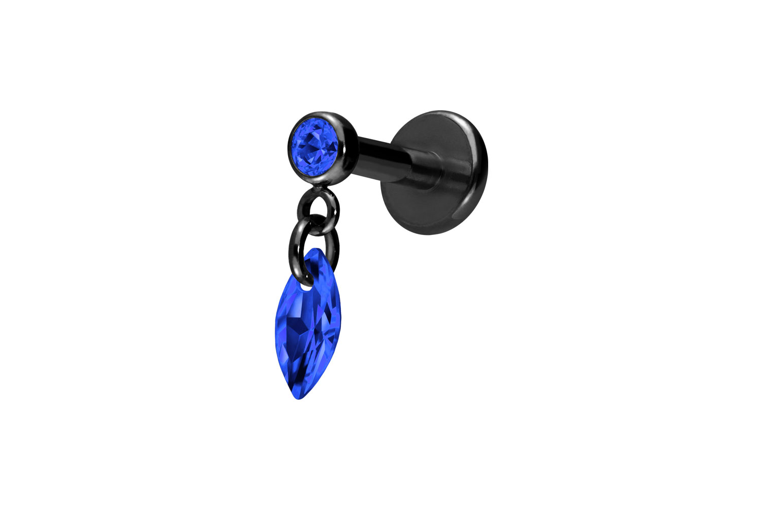 Titan Labret Piercing mit Innengewinde KRISTALLOVAL